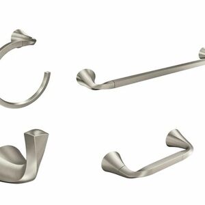 Moen Karis 4- piece Bathroom Hardware Set Brushed Nickel Bath Storage Set New